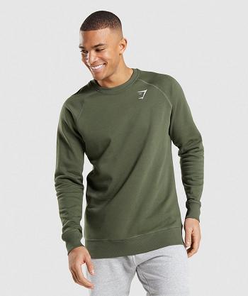 Correr Con Capucha Gymshark Crest Sweatshirt Hombre Verde Oliva | CO 3663AHK